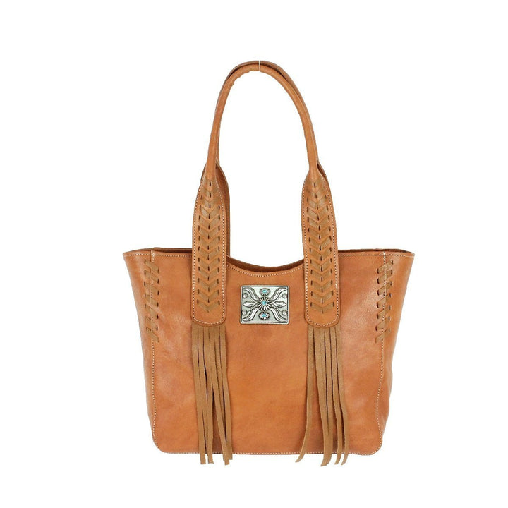 Mohave Canyon Small Zip Top Tote - Hand Rubbed Genuine Leather