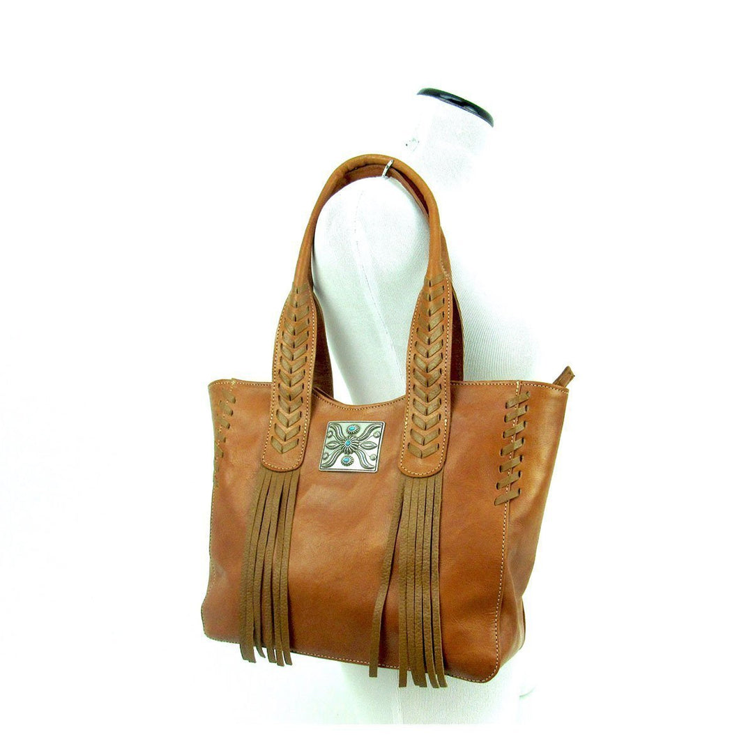 Mohave Canyon Small Zip Top Tote - Hand Rubbed Genuine Leather
