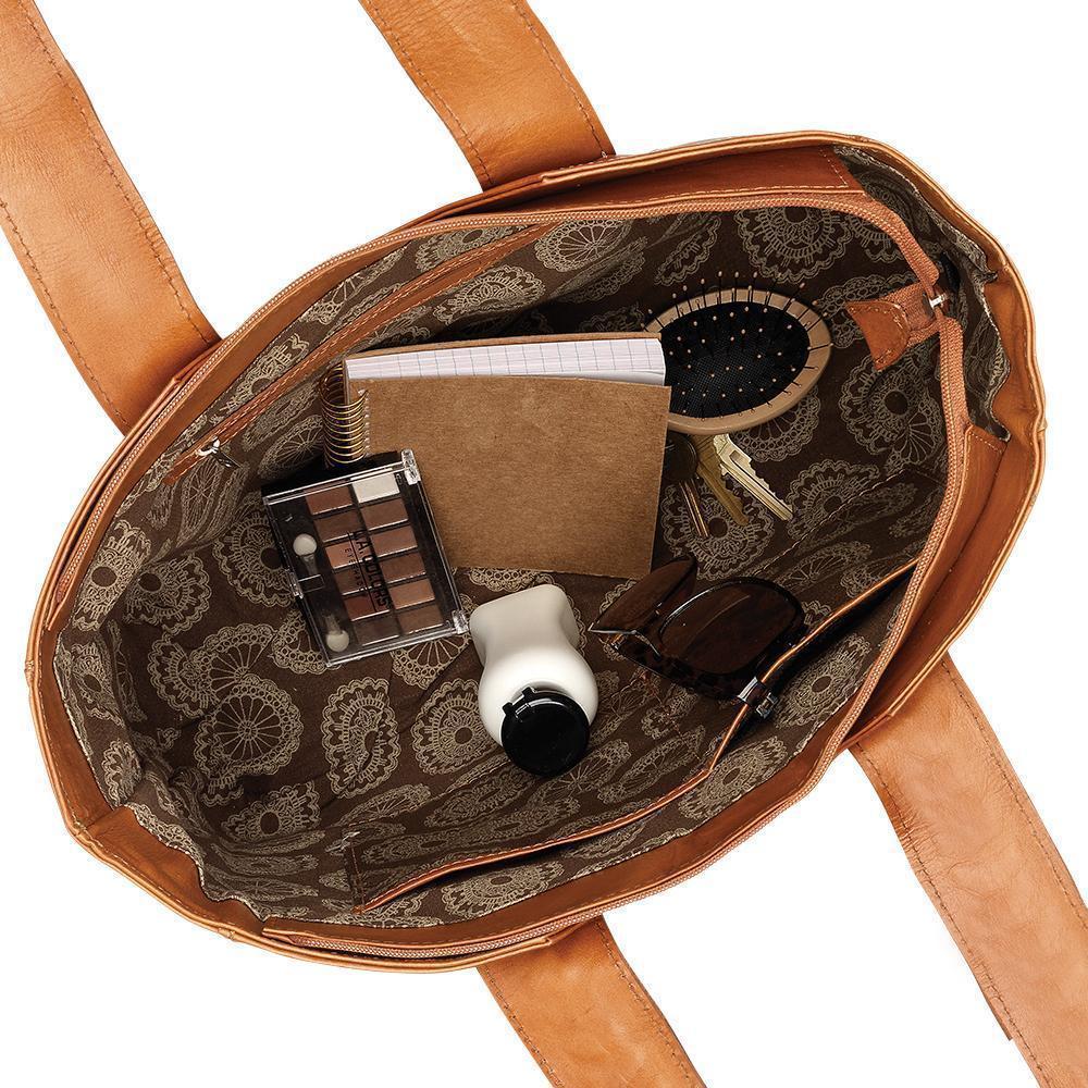 Mohave Canyon Small Zip Top Tote - Hand Rubbed Genuine Leather