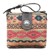 Santa Fe Woven Tapestry Zip-Top Shoulder Bag w/ Conceal Carry Pocket
