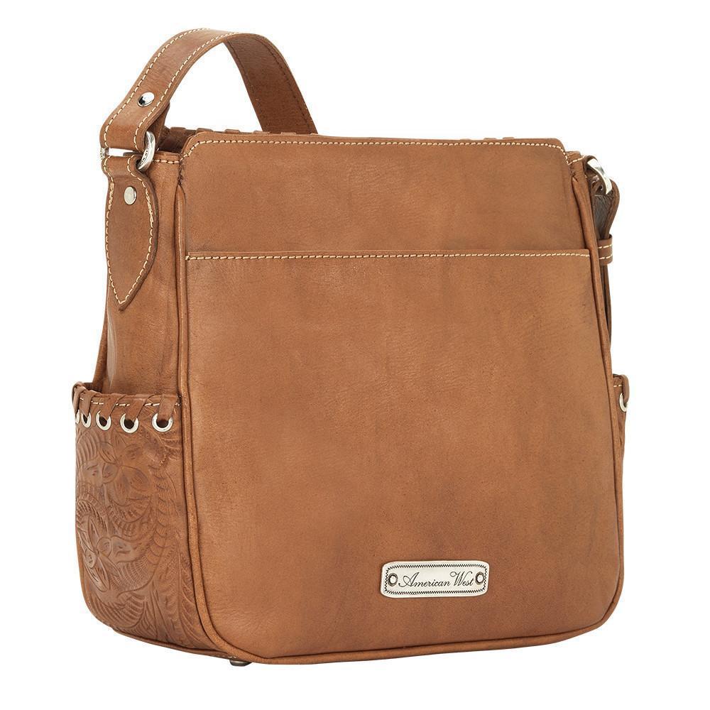 Harvest Moon All Access Zip Top Crossbody Bag – Hand Tooled Genuine Leather