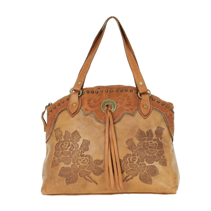Texas Rose Half-Moon Zip Top Tote
