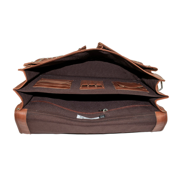 Classic Multi-Compartment Laptop Briefcase w/ Pockets – American West  Handbags