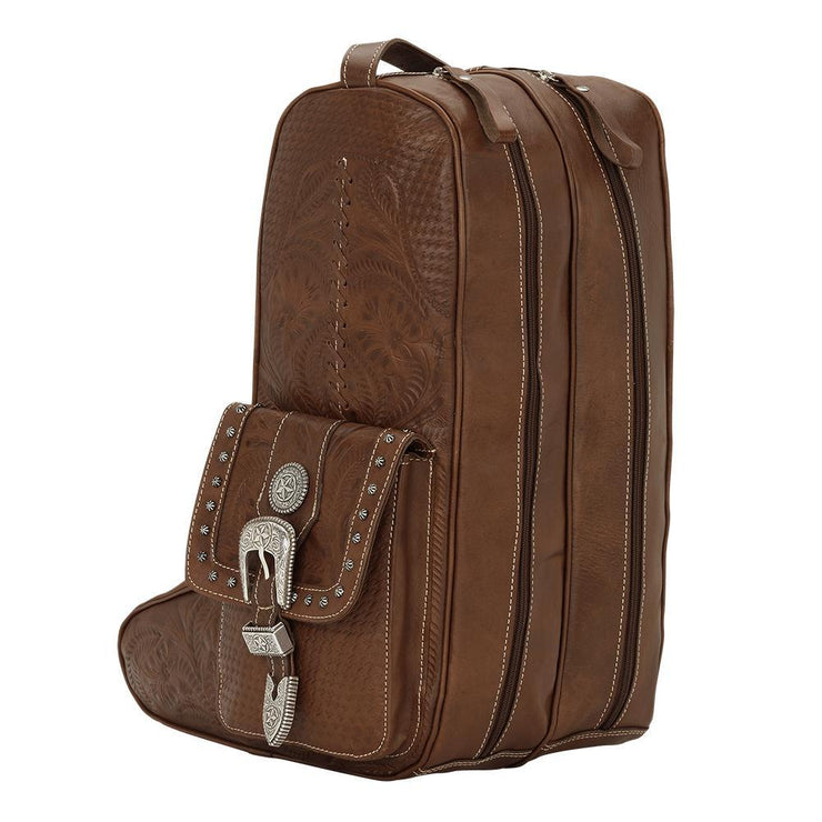 Buy Hand Tooled Leather Garment Bag holds Cowboy Boots
