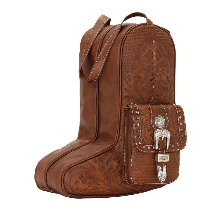 Buy Hand Tooled Leather Garment Bag holds Cowboy Boots