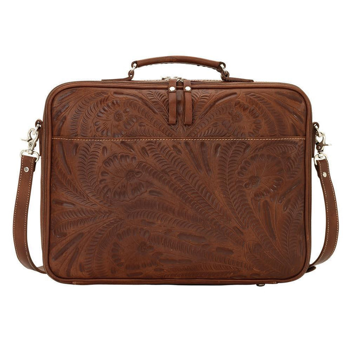 Classic Laptop Briefcase – Hand Tooled Genuine Leather