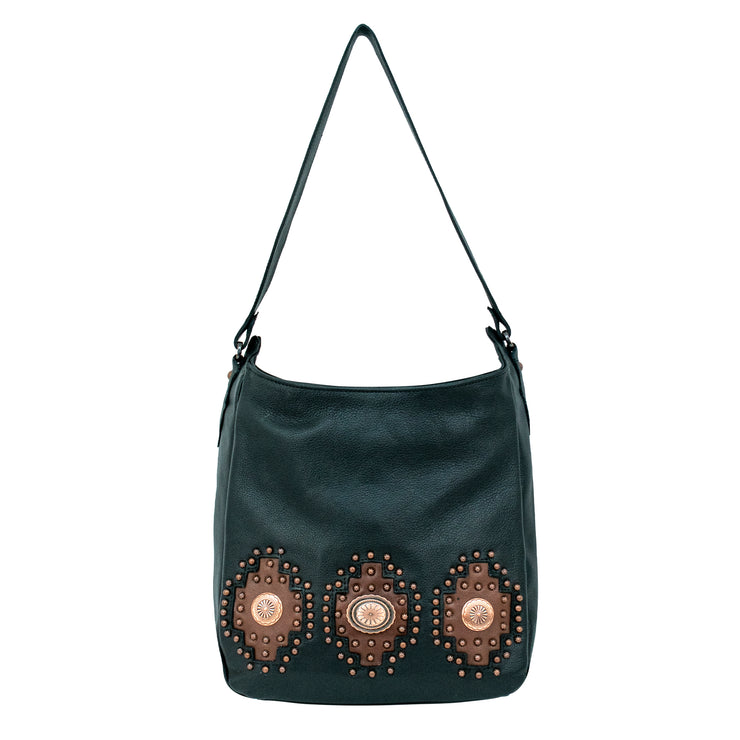 Midnight Leather Hobo Bag