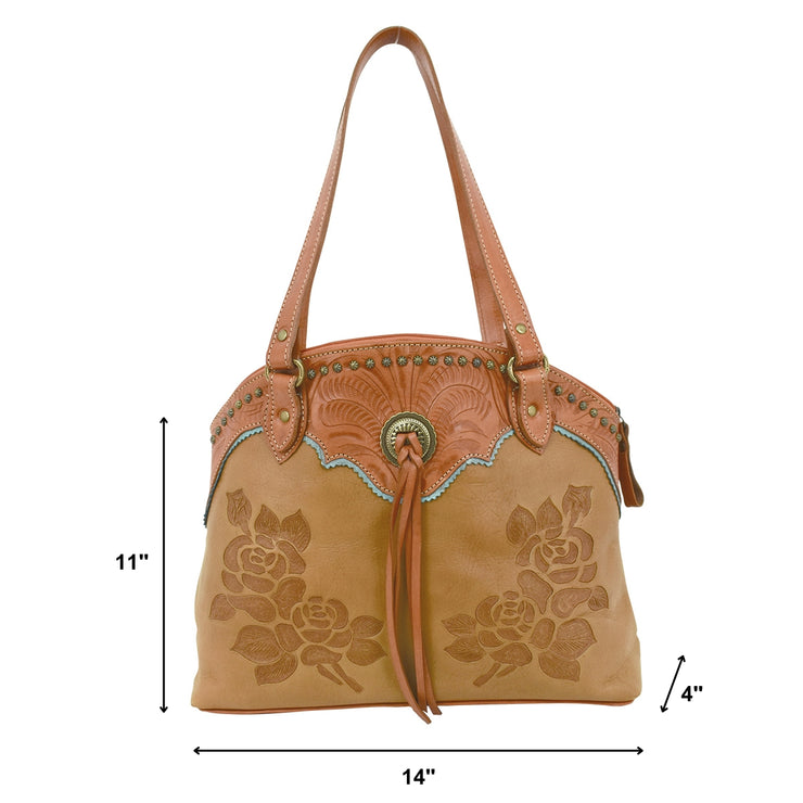 Texas Rose Half-Moon Zip Top Tote