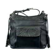 Waxed Leather Zip-Top Shoulder Bag