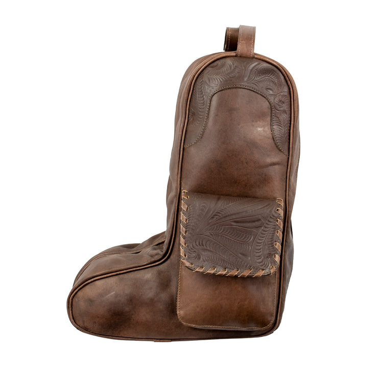 Waxed Leather Boot Bag w/ 2 Individual Compartments