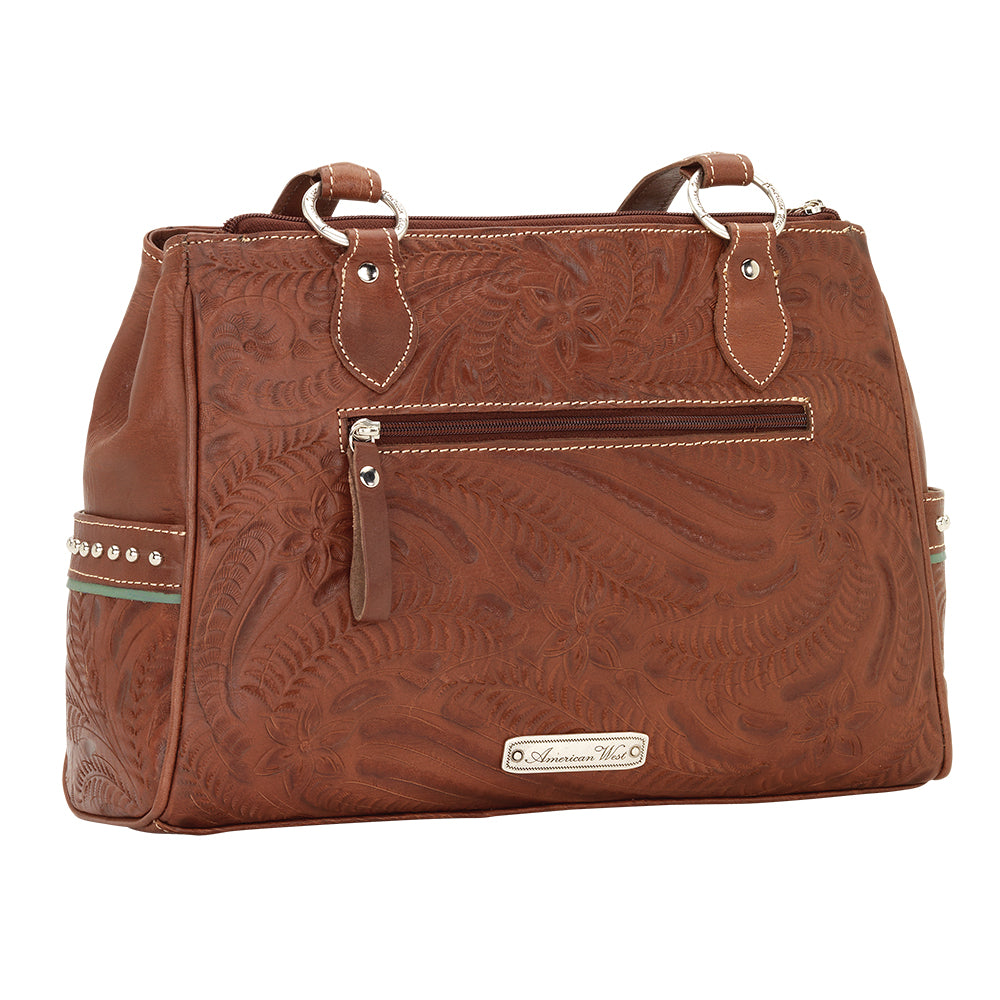 Back view of Lady Lace multi-compartment organizer tote with zippered pocket