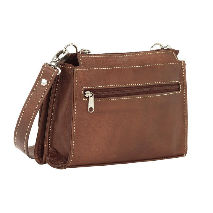 Back view of Lady Lace crossbody bag with zippered pocket