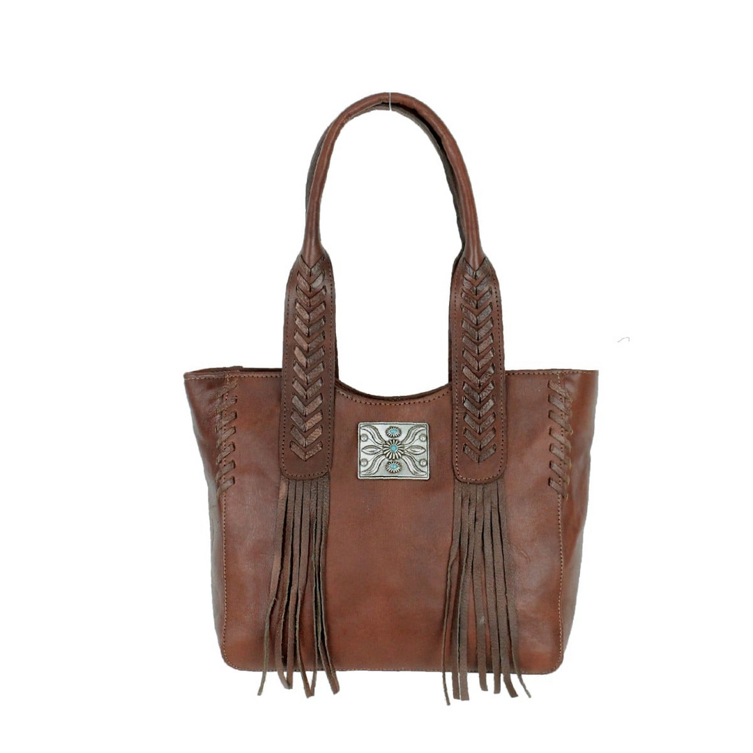 Mohave Canyon Small Zip Top Tote - Hand Rubbed Genuine Leather