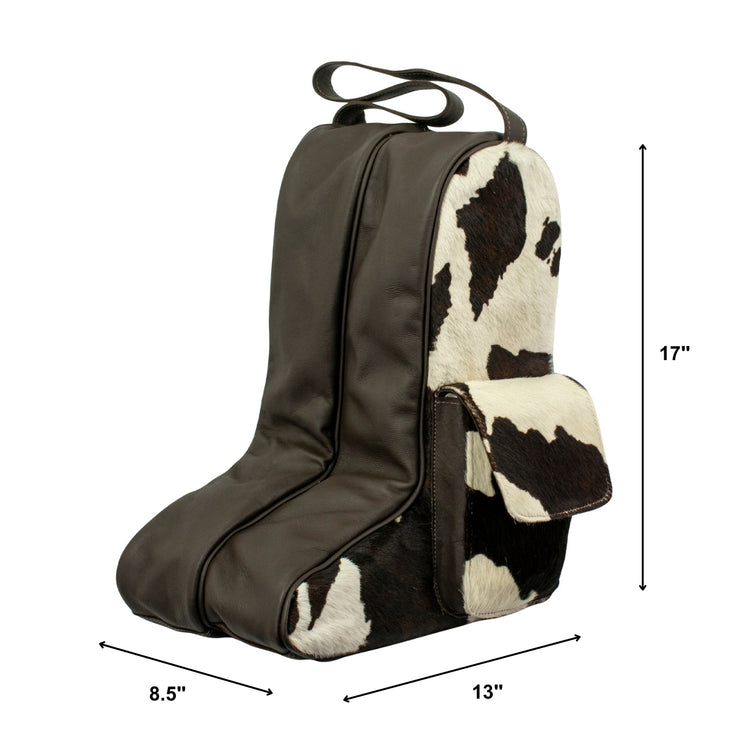 Pony Boot Bag w/ 2 Individual Compartments w/ Hair-On Hide