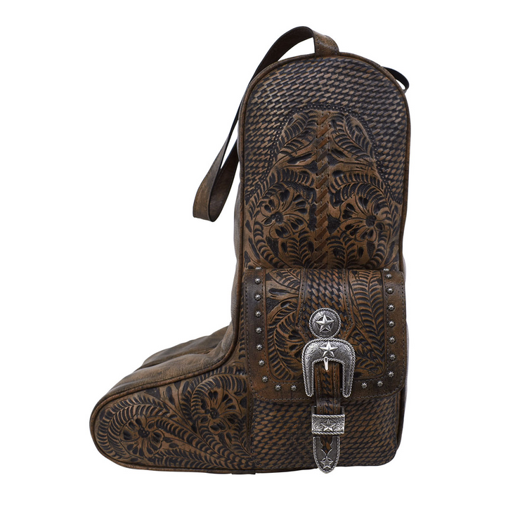 Buy Hand Tooled Leather Garment Bag holds Cowboy Boots