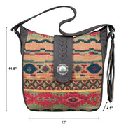 Santa Fe Woven Tapestry Soft Zip-Top Shoulder Hobo w/ Conceal Carry Pocket