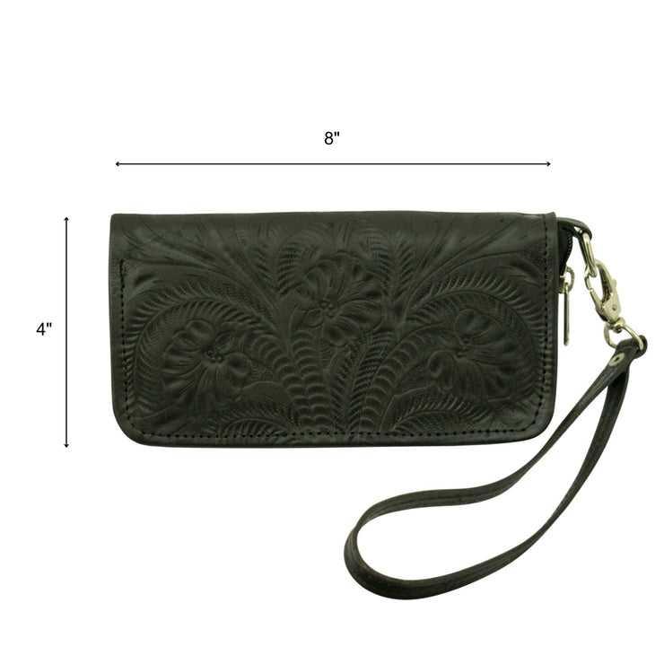 Ladies Zip-Around Wallet w/ Wrist Strap