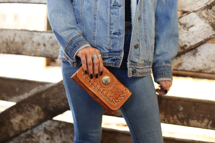 Harvest Moon Ladies' Tri-Fold Wallet – American West Handbags