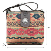 Santa Fe Woven Tapestry Zip-Top Shoulder Bag w/ Conceal Carry Pocket