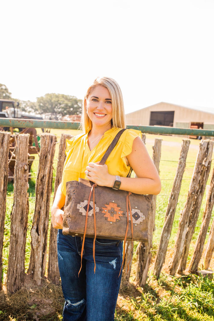 Navajo Soul Zip-Top Tote w/ Conceal Carry Pocket