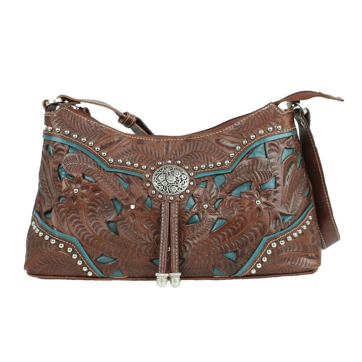 Lady Lace Zip-Top Shoulder Bag