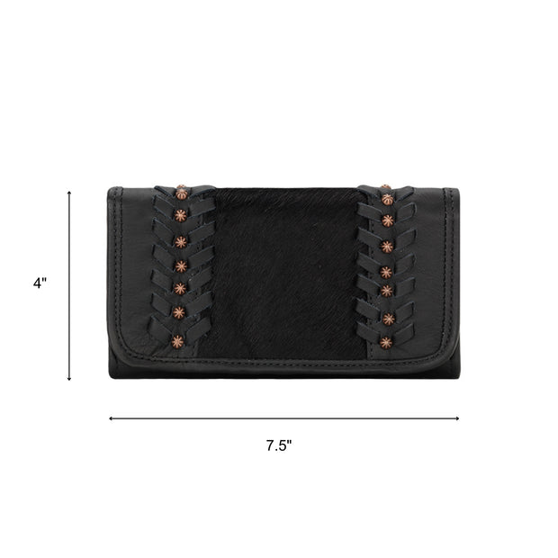 Cowtown Ladies Tri-Fold Wallet w/ Hair-On Hide