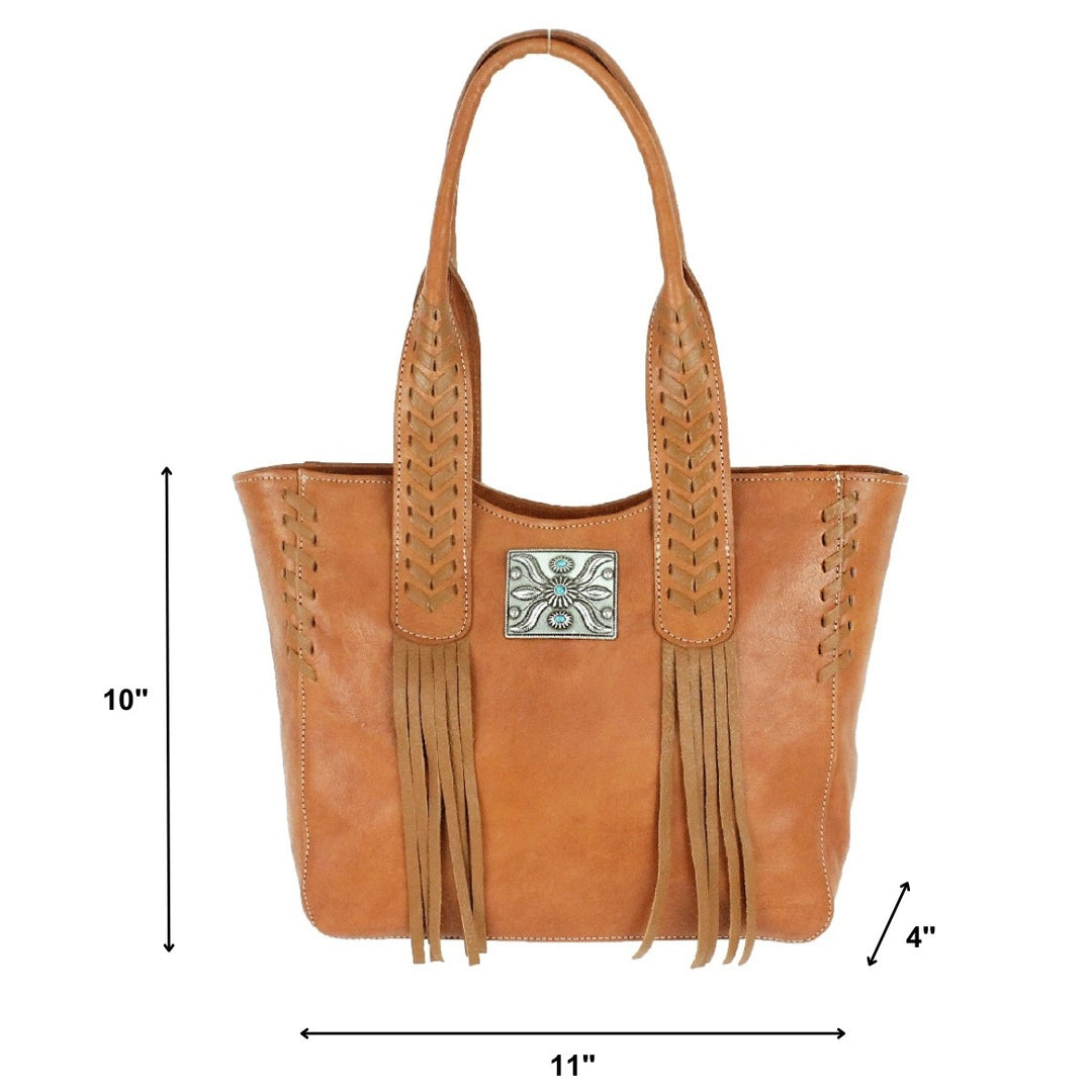 Mohave Canyon Small Zip Top Tote - Hand Rubbed Genuine Leather
